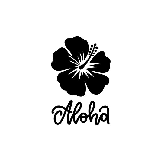 Hawaiian Hibiscus Flower Aloha Car Decal | Permanent Vinyl Sticker | Available in 5 Colors - Nostalgi Factory