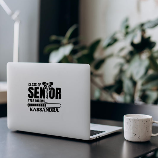 Class of Senior Year | Loading Design Vinyl Decal | Customizable Name | High School Senior | Laptop Senior Decal | Multiple Colors - Nostalgi Factory