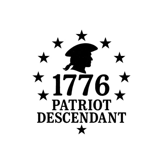 1776 | Patriot Descendant Vinyl Decal | Available in 5 Colors - Nostalgi Factory