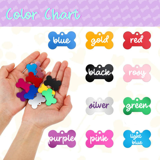 Personalized Pet ID NameTag | Bone Shaped | Multiple Colors Available | Custom Name Tag for Dogs and Cats