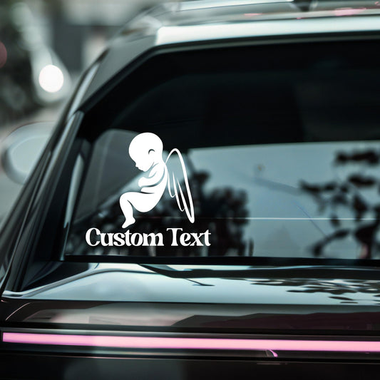 Stillborn Memorial Angel Wing Car Decal – Personalized Vinyl Sticker | Multiple Colors | Permanent Adhesive for Tribute & Remembrance - Nostalgi Factory