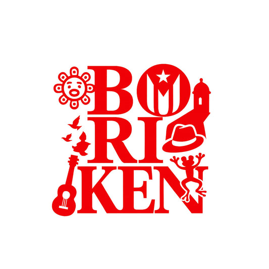 Boriken Puerto Rico Car Decal | Vinyl Window Sticker | Boricua Sticker | Multiple Colors Available - Nostalgi Factory