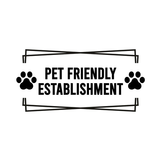 Pet Friendly Establishment Vinyl Decal Sign | Business Window Sticker | Available in 5 Colors - Nostalgi Factory