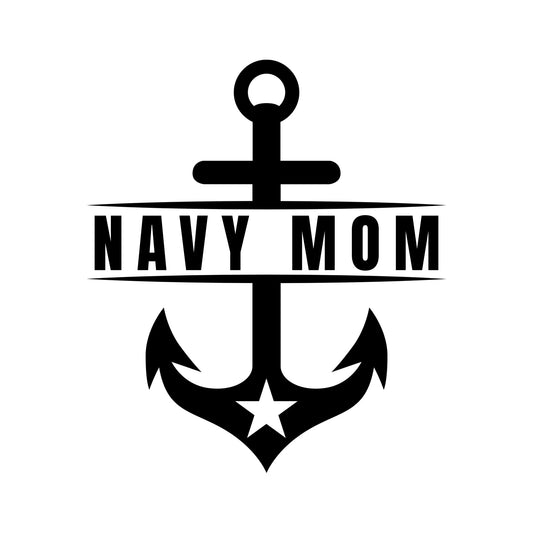 Navy Mom Car Decal | Military Anchor Vinyl Sticker | USA | 5 Color Options - Nostalgi Factory
