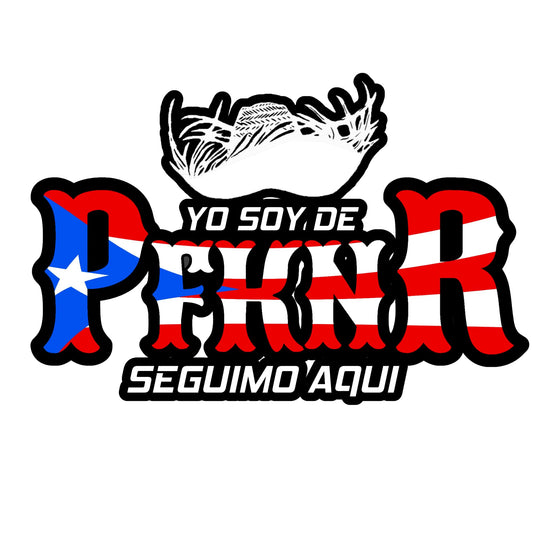 PFKNR Waterproof Sticker | Puerto Rican Pride | Sticker | Car Window | Laptop | Tumbler | PR Flag Blue and Red Design - Nostalgi Factory