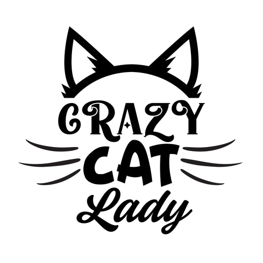 Crazy Cat Lady Vinyl Car Decal Sticker, Multiple Colors Available, Cat Ears Design - Nostalgi Factory