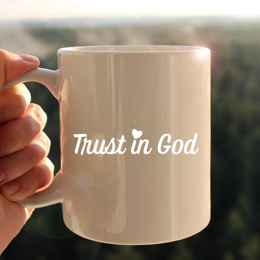 Trust in God | Faith Quote | Vinyl Car Rearview Mirror Decal | Religious Inspirational Sticker | Various Colors Available - Nostalgi Factory