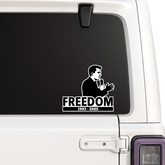 Set of 2 Freedom Vinyl Decal Sticker | Die Cut Weatherproof | Kirk Memorial Patriotism USA - Nostalgi Factory