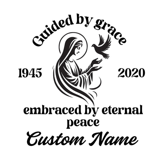 Memorial Decal | Guided by Grace | Waterproof Vinyl | Custom Name Design - Nostalgi Factory