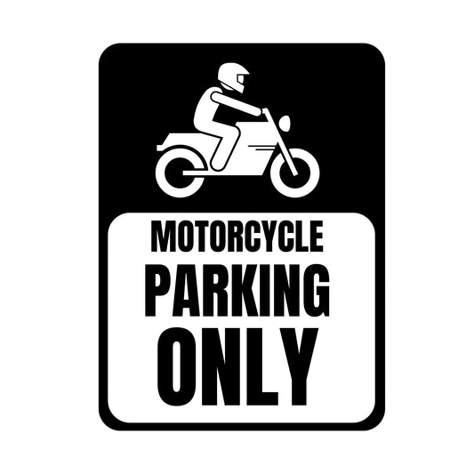 Motorcycle Parking Only Vinyl Decal | Multiple Colors Available | Garage Wall | Sign - Nostalgi Factory