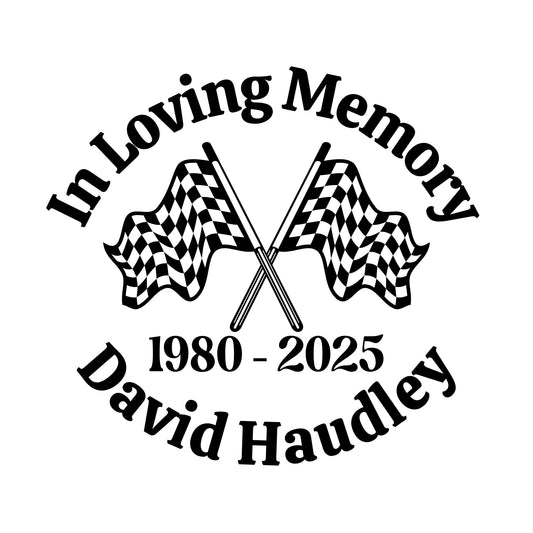 Custom Racing Flag Memorial Car Decal – In Loving Memory Tribute | Vinyl Window Sticker | Multiple Colors Available - Nostalgi Factory
