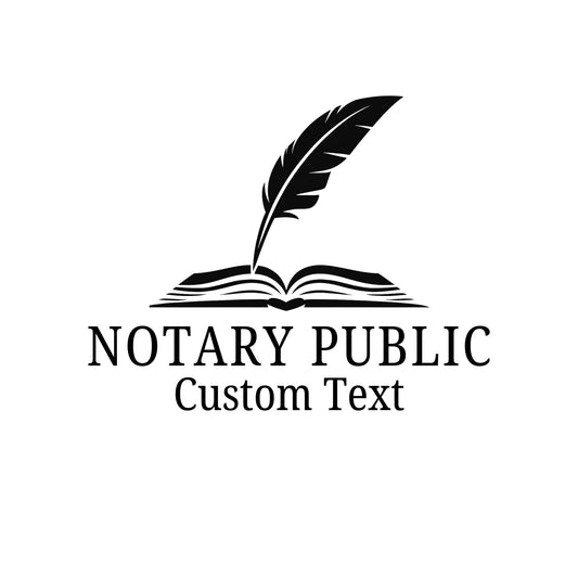 Custom Notary Public Vinyl Decal | Professional Book and Quill Logo Design | Great for Car | Laptops | Business Window | Advertising | Available in 5 Colors - Nostalgi Factory
