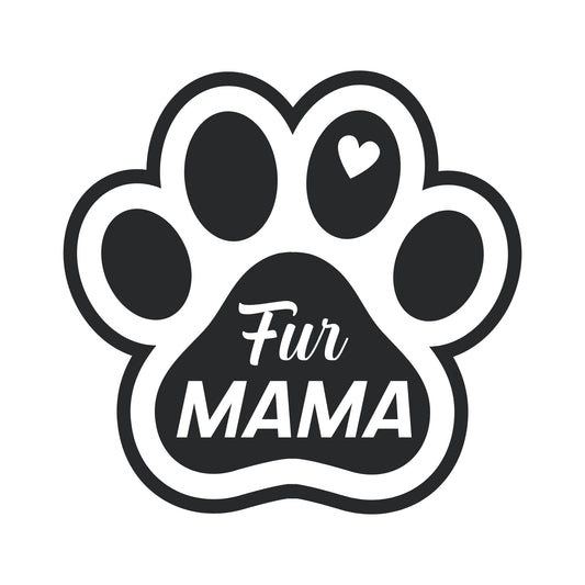 Fur Mama Car Decal, Paw Print Design, Permanent Vinyl Sticker, Multiple Colors Available - Nostalgi Factory