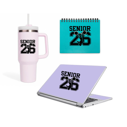 Senior 2026 Car Window Decal, Cheerleader Design Vinyl Sticker, Multiple Colors Available - Nostalgi Factory