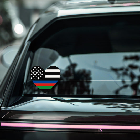 USA Flag Red,Blue and Green Stripe Flag | Support Police, Military and Firefighter Decal Window | Waterproof Vinyl - Nostalgi Factory