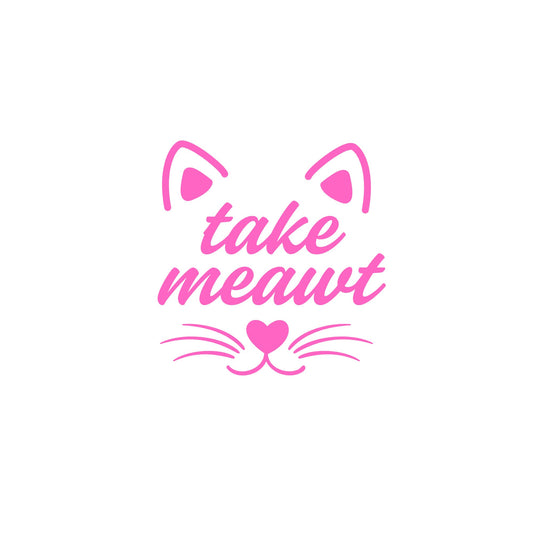 Take Meawt Cat Face Vinyl Decal for Trash Cans | Multiple Colors Available - Nostalgi Factory