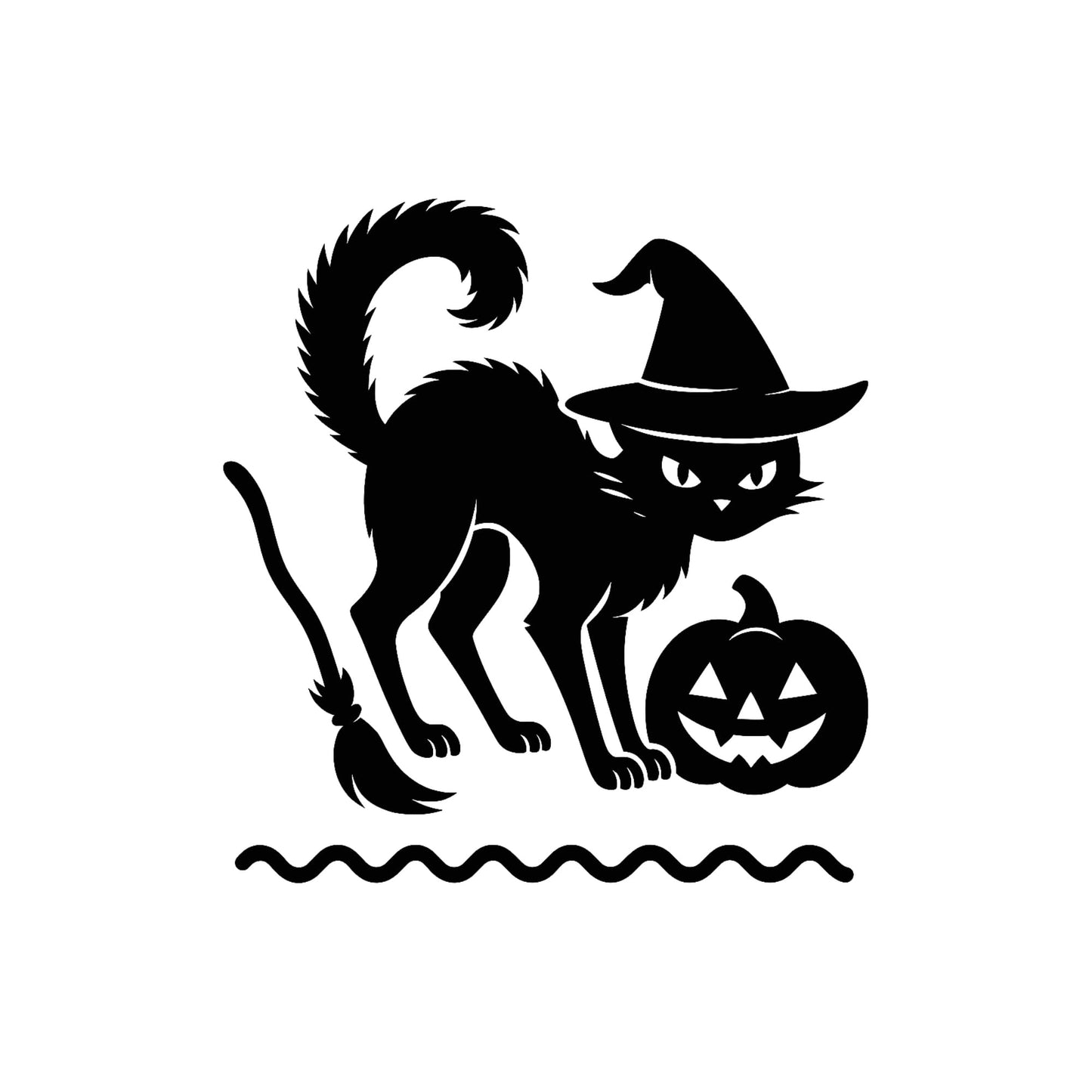 Set of 2 Vintage Halloween Black Cat Vinyl Decal | Die-Cut Design | Premium Quality | Made in USA - Nostalgi Factory