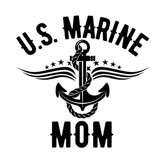 U.S. Marine Mom Car Decal | Military Anchor Design Vinyl Sticker - Nostalgi Factory