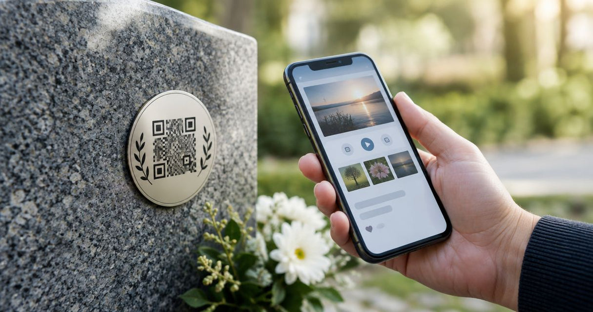How to connect a memorial QR decal to an online tribute page