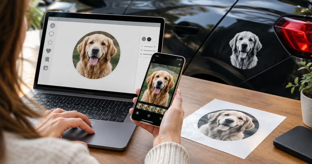 iPhone photo to custom memorial car decal: 2026 workflow