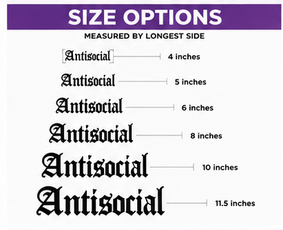 Antisocial decal six available sizes