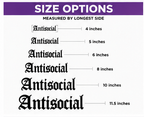 Antisocial decal six available sizes