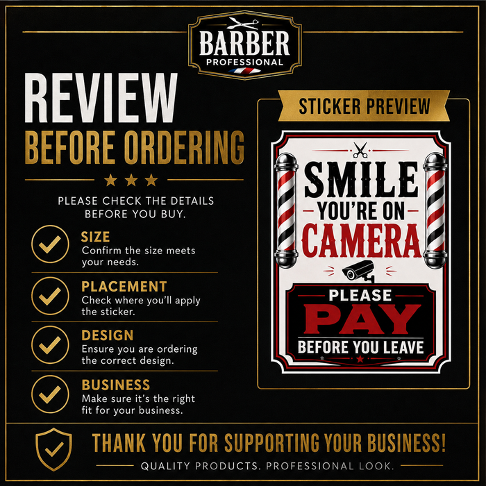 Smile You're On Camera – Barber Shop Sticker Nostalgi Factory