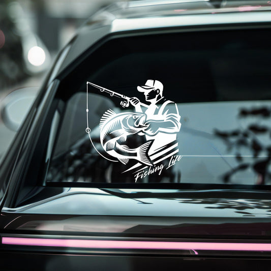 Fishing Life | Decal Sticker | Car Window | Application Instructions Included - Nostalgi Factory