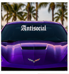Antisocial decal front windshield mockup
