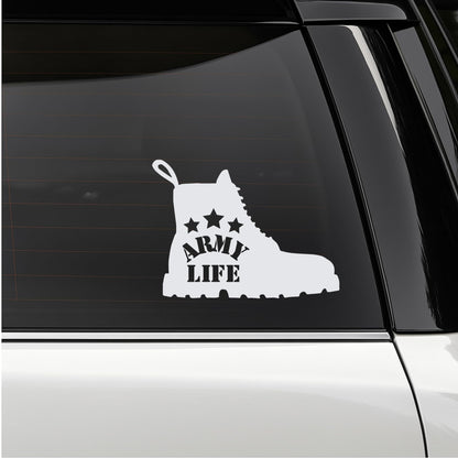 Military Service Boot Decal | Army | Navy | Marines | Air Force Life | 3-Star Combat Boot Design | - Nostalgi Factory
