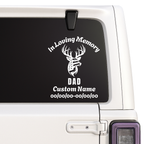 Custom Loving Memory Dad Memorial Decal | Patriotic Deer Design | Custom Name and Date | Waterproof Vinyl Nostalgi Factory