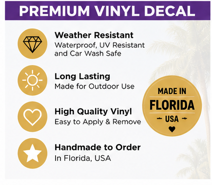Premium outdoor vinyl decal features