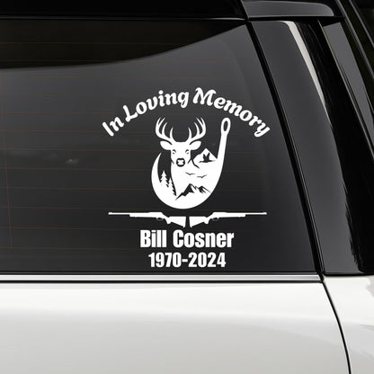 Personalized Loving Memory Deer Hunting Decal | Custom Memorial Car Window Sticker | Vinyl Decal with Rifles | Available in 5 Colors - Nostalgi Factory