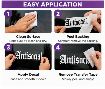 Vinyl decal application instructions
