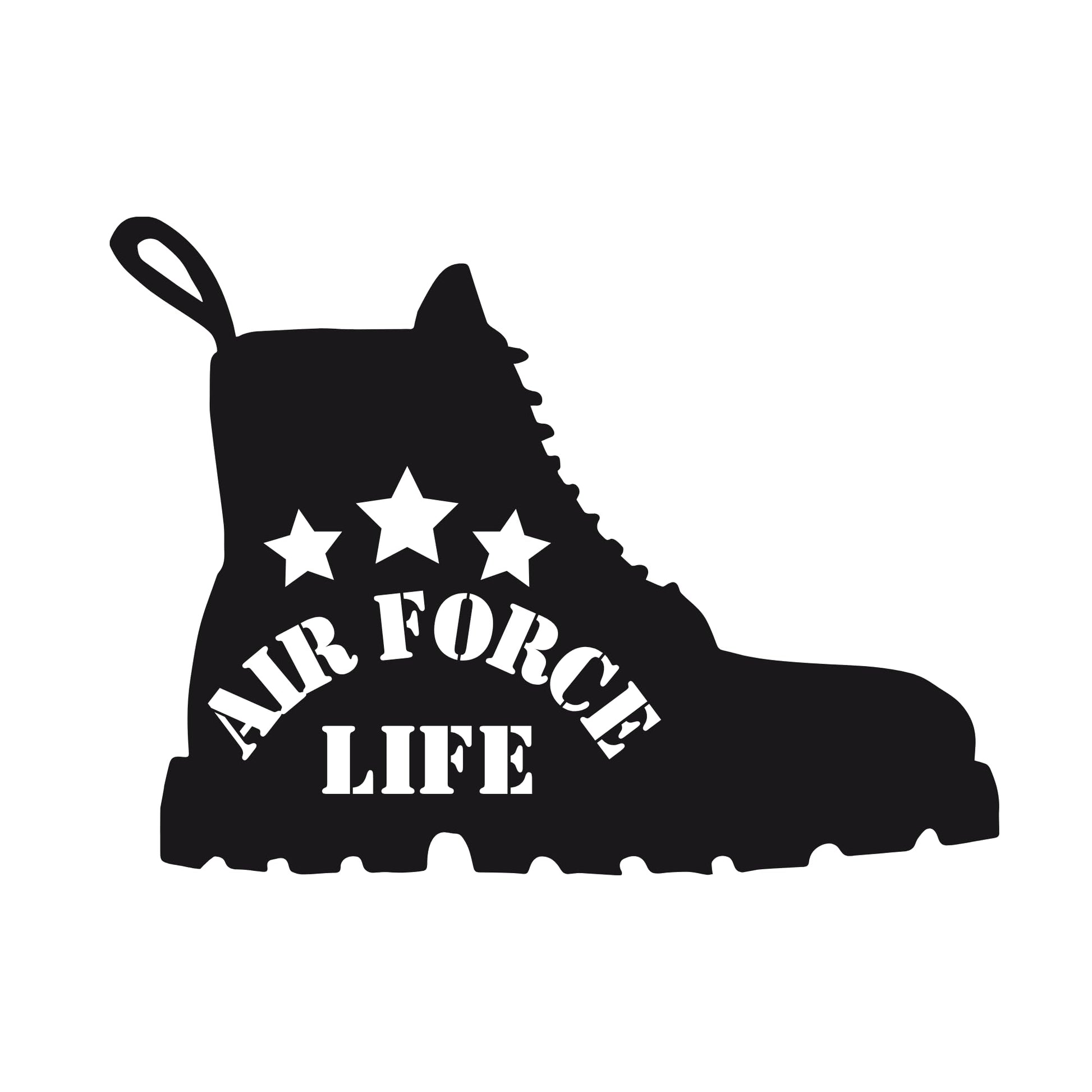 Military Service Boot Decal | Army | Navy | Marines | Air Force Life | 3-Star Combat Boot Design | - Nostalgi Factory