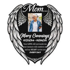 Personalized Mom Memorial Photo Sticker – Angel Wings Car Window Tribute