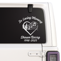 Loving Memory Music Heart Vinyl Decal | Customizable Memorial Sticker | Waterproof Nostalgi Factory