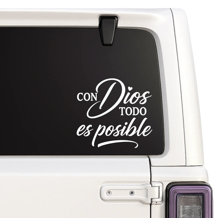 Con Dios Todo Es Posible - Spanish Inspirational Decal Nostalgi Factory