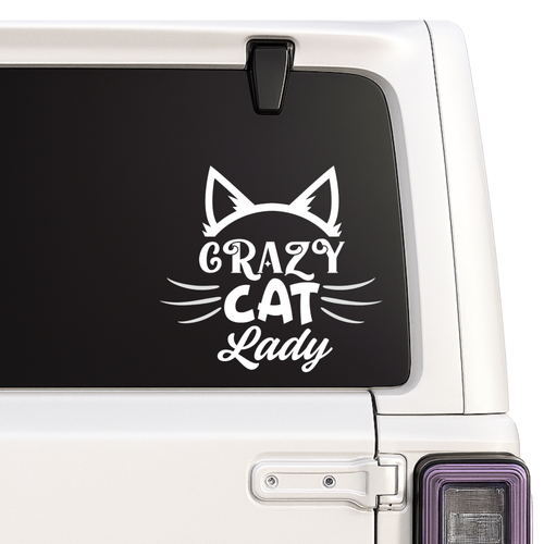 Crazy Cat Lady Decal - Cat Ears Design - Vinyl Car Sticker Nostalgi Factory