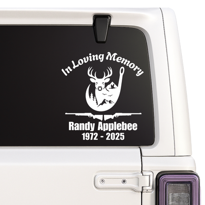 Deer Hunting Memorial Decal - Custom Name & Dates - In Loving Memory | Memorial Car Decal