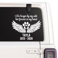Pet Memorial Car Decal | Wings and Paw Print Design | Customizable Name and Date | Permanent Vinyl Sticker | 5 Color Options Nostalgi Factory