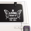 Butterfly Memorial Decal - In Loving Memory - Custom Name & Dates | Memorial Car Decal Nostalgi Factory