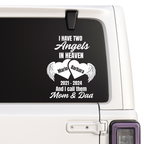 Memorial Vinyl Decal | Two Angels in Heaven Mom & Dad Design | Waterproof | Customizable | Color Options