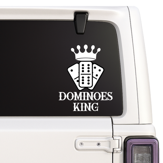 Dominoes King Car Decal | Crown & Domino Design | Vinyl Sticker | 12 Colors Available Nostalgi Factory