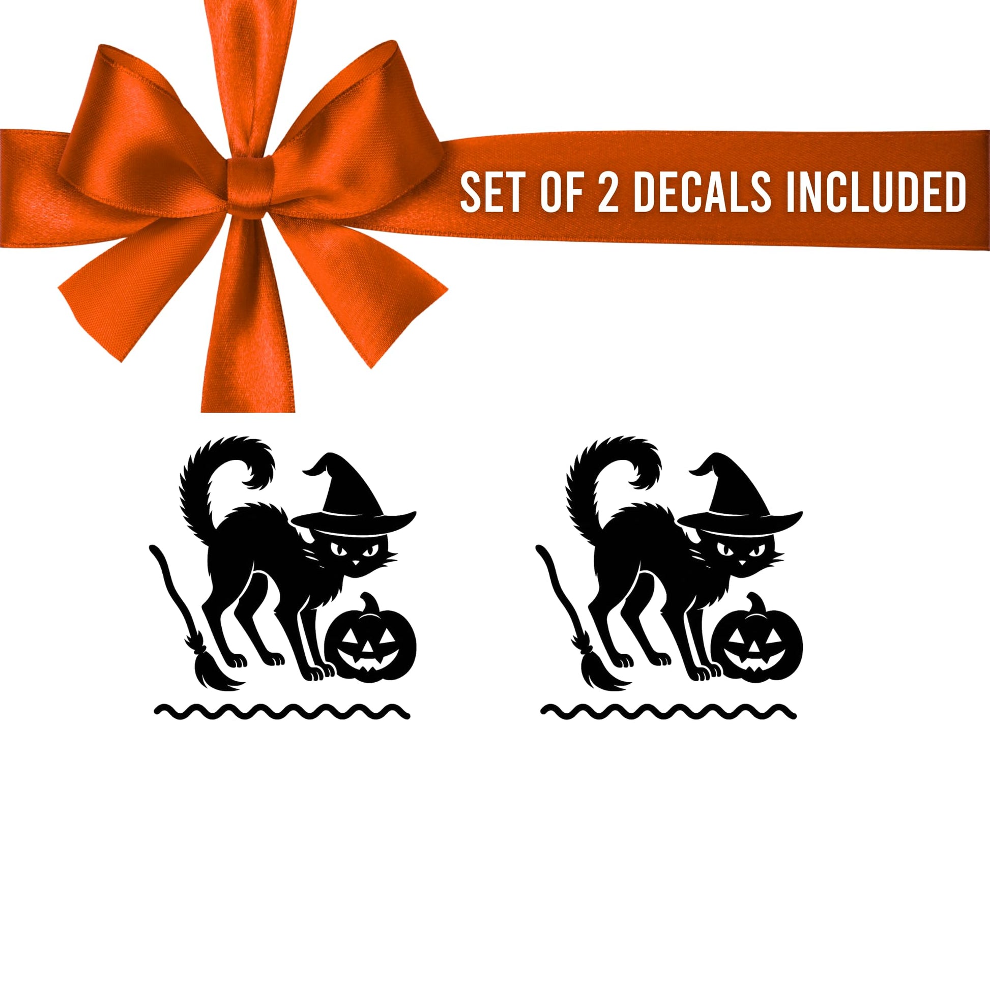 Set of 2 Vintage Halloween Black Cat Vinyl Decal | Die-Cut Design | Premium Quality | Made in USA - Nostalgi Factory
