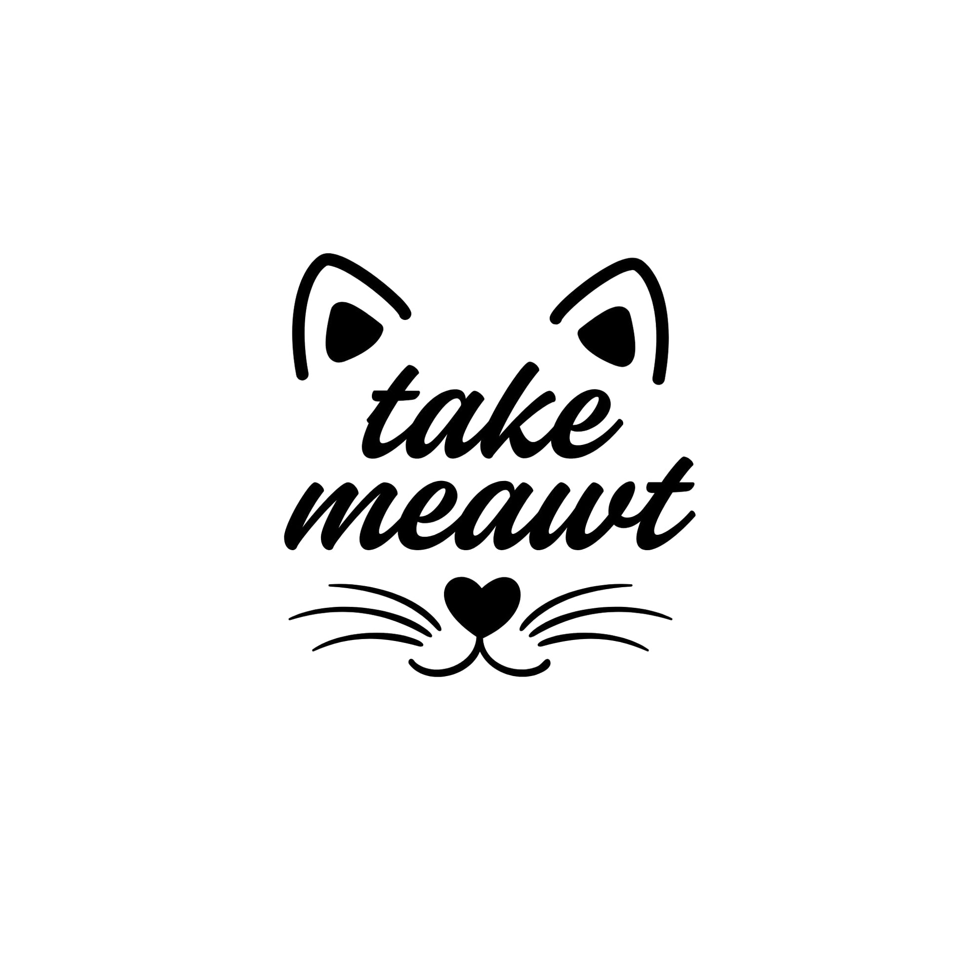 Take Meawt Cat Face Vinyl Decal for Trash Cans | Multiple Colors Available - Nostalgi Factory