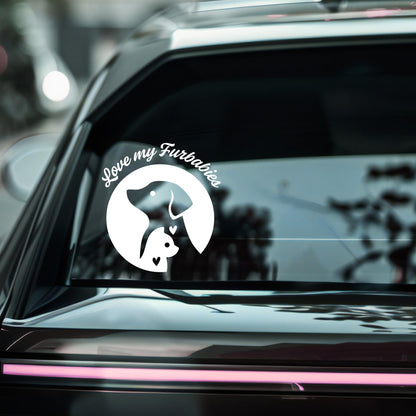 Love My Furbabies Pet Car Decal | Dog and Cat Vinyl Sticker | Multiple Colors Available - Nostalgi Factory