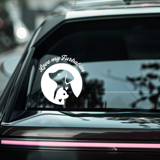 Love My Furbabies Pet Car Decal | Dog and Cat Vinyl Sticker | Multiple Colors Available - Nostalgi Factory