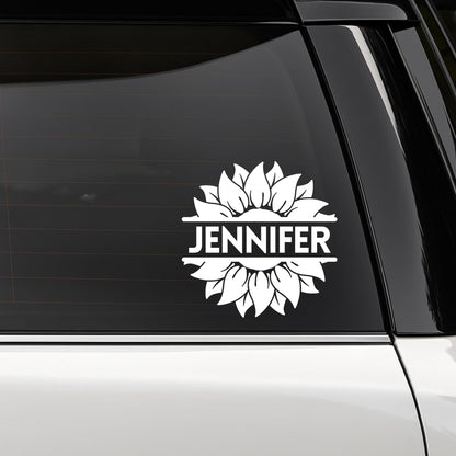 Personalized Sunflower Car Decal with Name | Tumbler | Car Window | Laptop | Mug | Permanent Vinyl | Multiple Colors Available - Nostalgi Factory