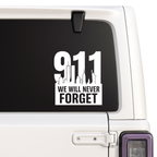 9/11 Memorial We Will Never Forget Vinyl Decal Sticker | Twin Towers New York | Window, Laptop, Mug Decal with no background Nostalgi Factory